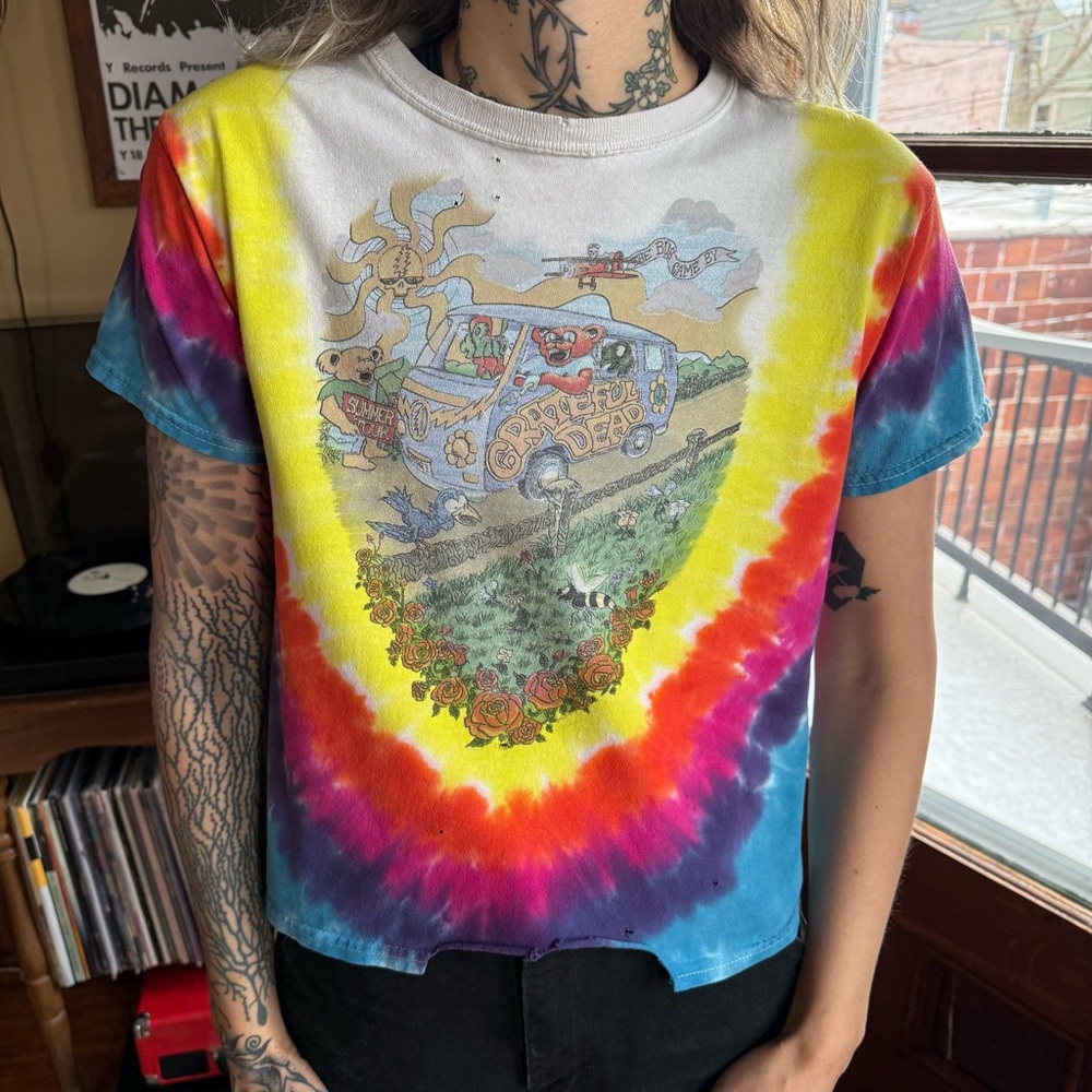 Vintage Distressed Grateful Dead 1994 Spring Tour Two Sided Tie Dye ~ Size Small